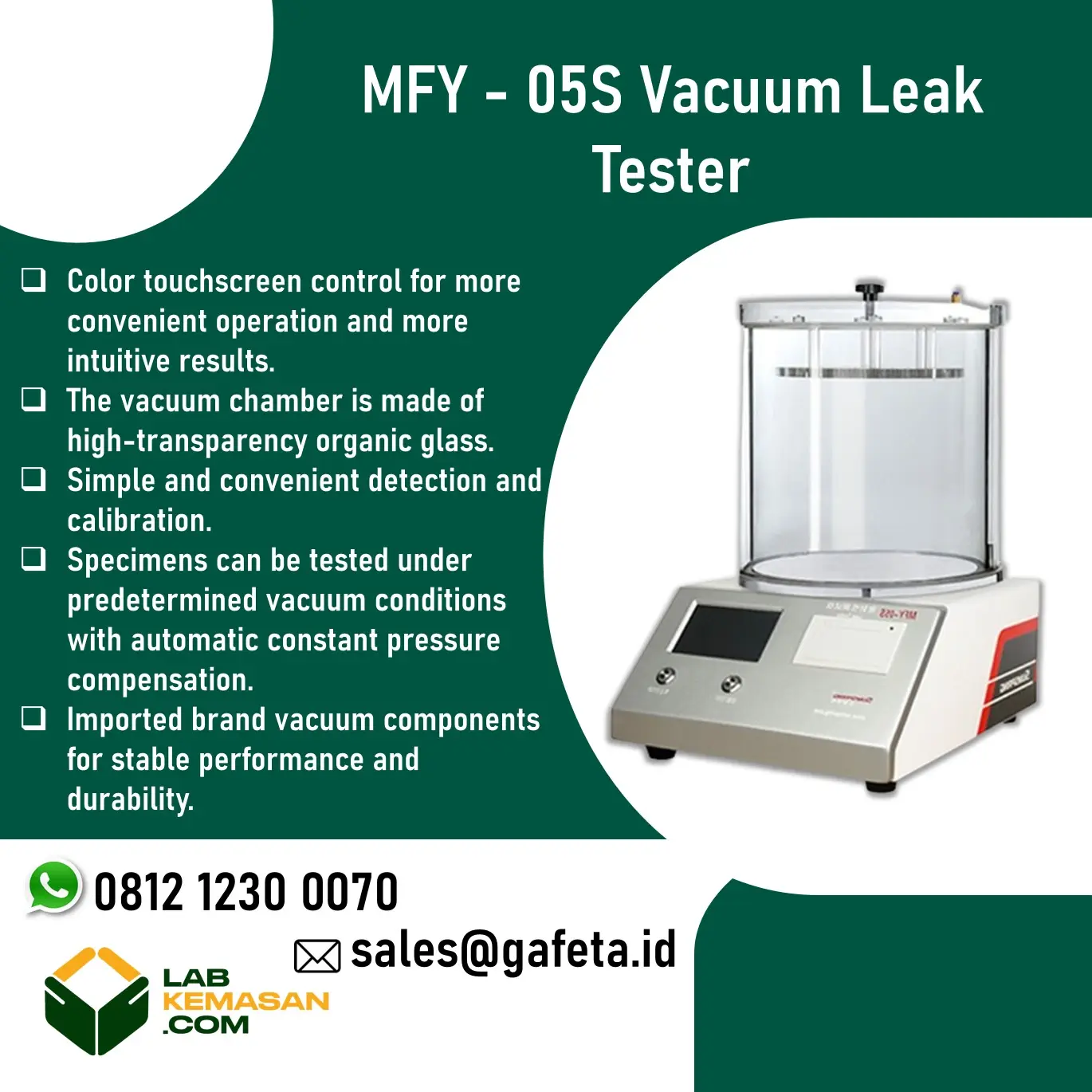 Jual Alat Uji Kebocoran Kemasan - Package Leak Tester MFY-05S
